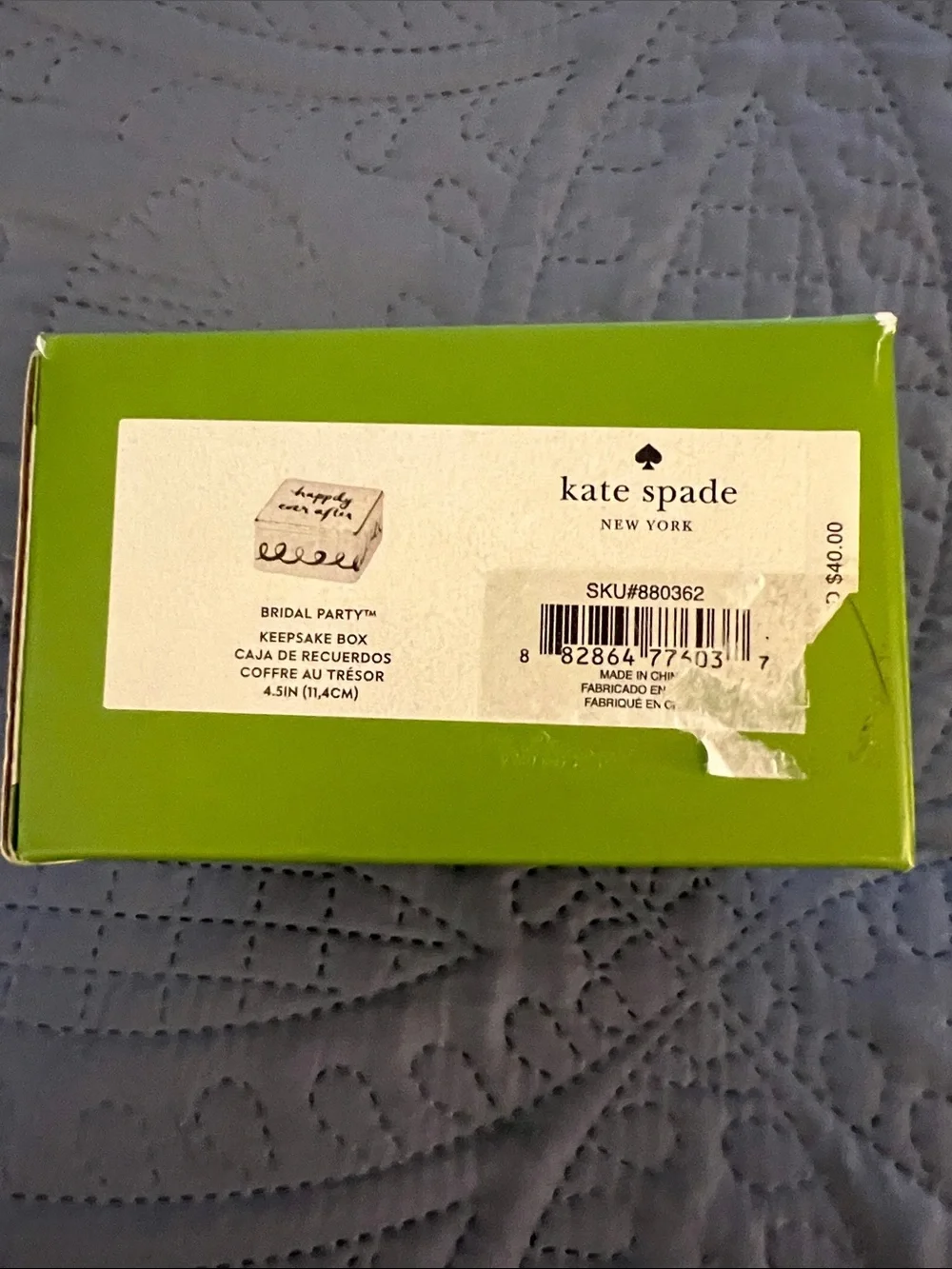 kate spade 'Happily Ever After' Ceramic Trinket Box - White and Gold